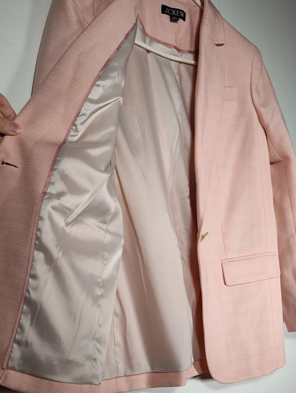 NEW J. Crew Arden Blazer in Luster Canvas Peach Petal Pink 12 - Picture 11 of 14
